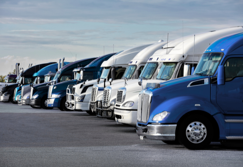 Nice line of parked trucks.